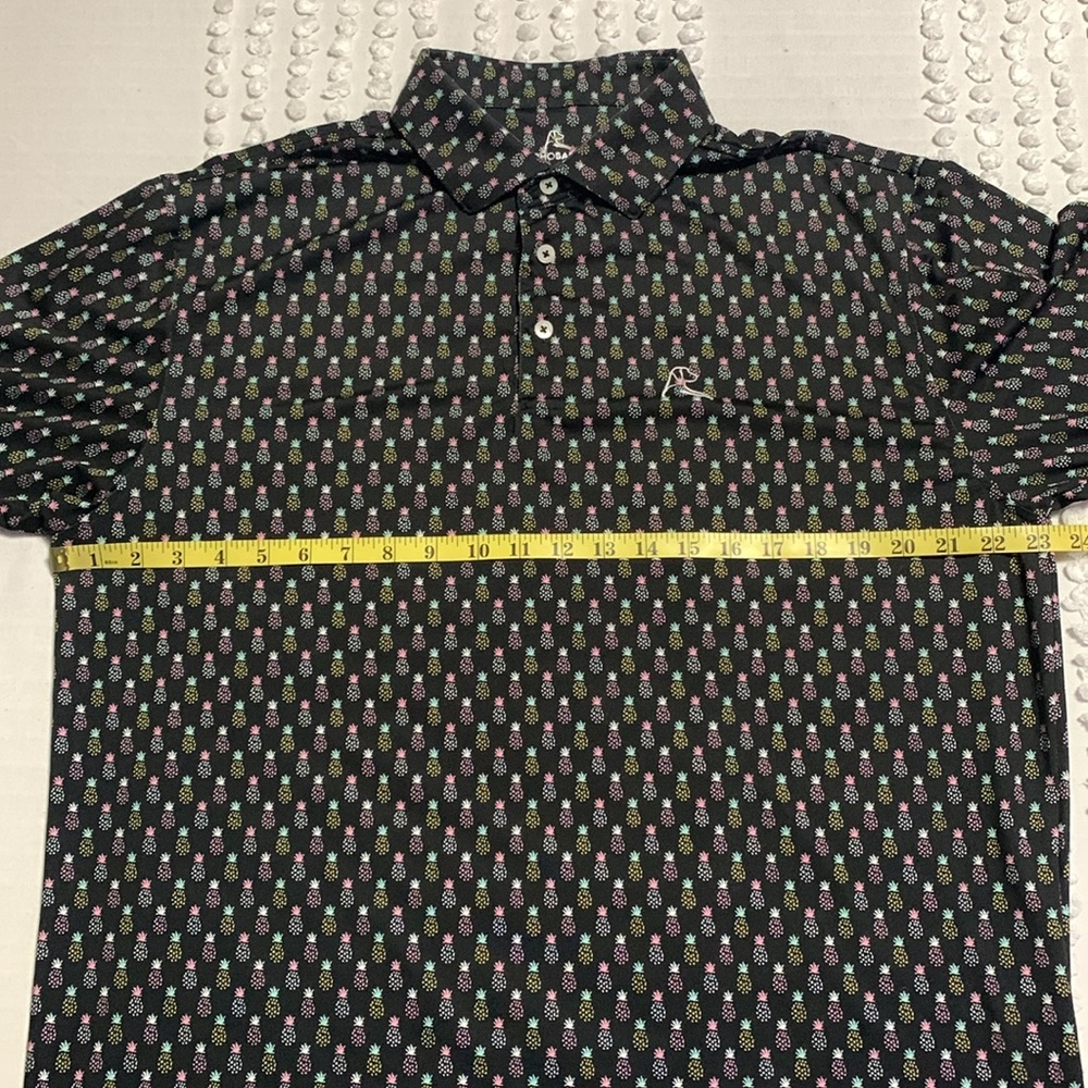 Rhoback The Pineapple Men’s Short Sleeve Performance Polo Classic Black Large - Picture 9 of 12